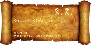 Kutlik Klára névjegykártya