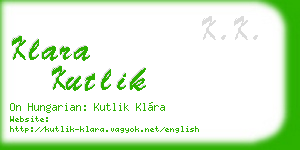 klara kutlik business card